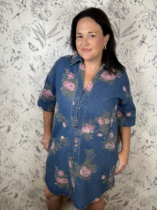 denim floral mini ENTRO