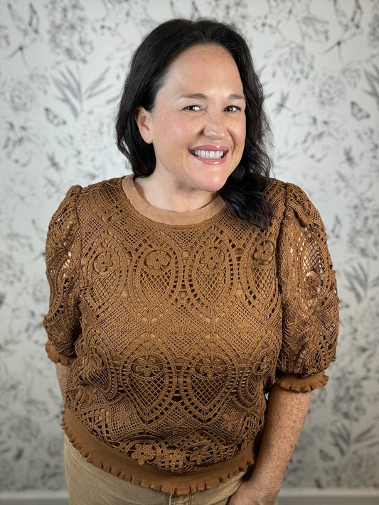 Cinnamon Lace Blouse