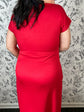 Twist of Red Midi Dress