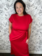 Twist of Red Midi Dress