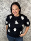 black and white ghost knit sweater SHE & SKY