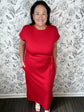 Twist of Red Midi Dress