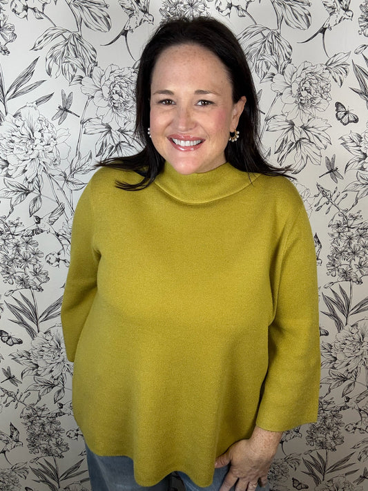 chartruese mock neck sweater  FATE
