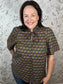 black block print blouse ENTRO