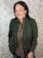 Hillary Olive Knit Blazer