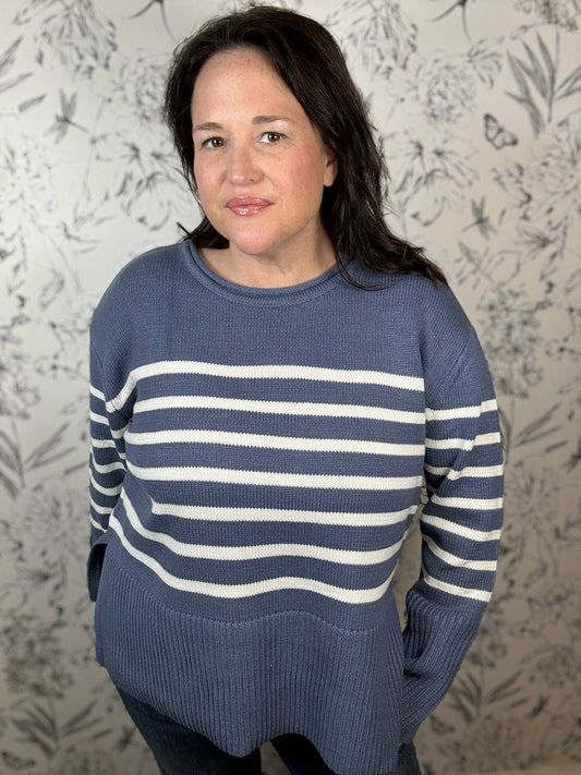 Geralyn Striped Crew Neck Sweater