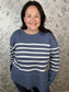 jaden slate blue and white stripe sweater six fifty