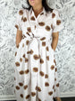 Eliza Polka Dot Wrap Midi Dress