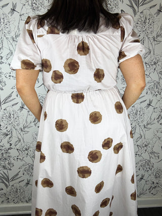 Eliza Polka Dot Wrap Midi Dress