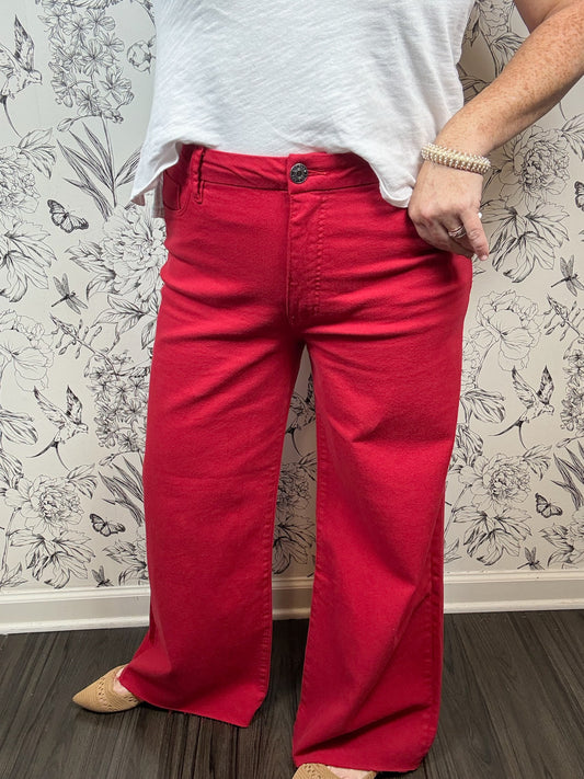 Ruby Red Wide Leg MEG KUT from the KLOTH