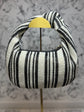 Tessa Straw Knot Clutch/Tote, Black & White Stripe, Urban Expressions