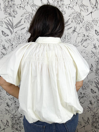 After Hours Pleated Blouse | Ecru