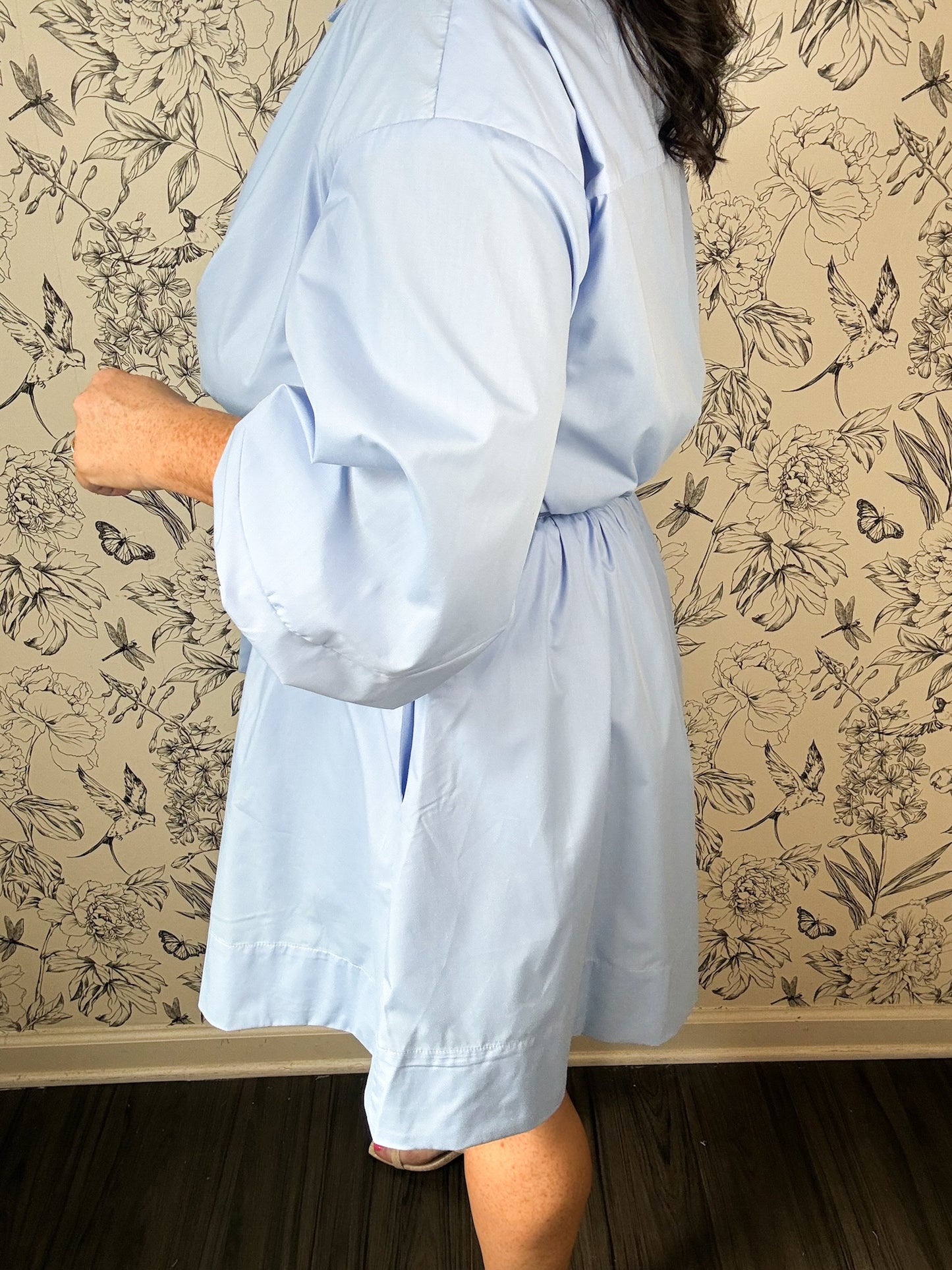 Side Not Chambray Mini Dress