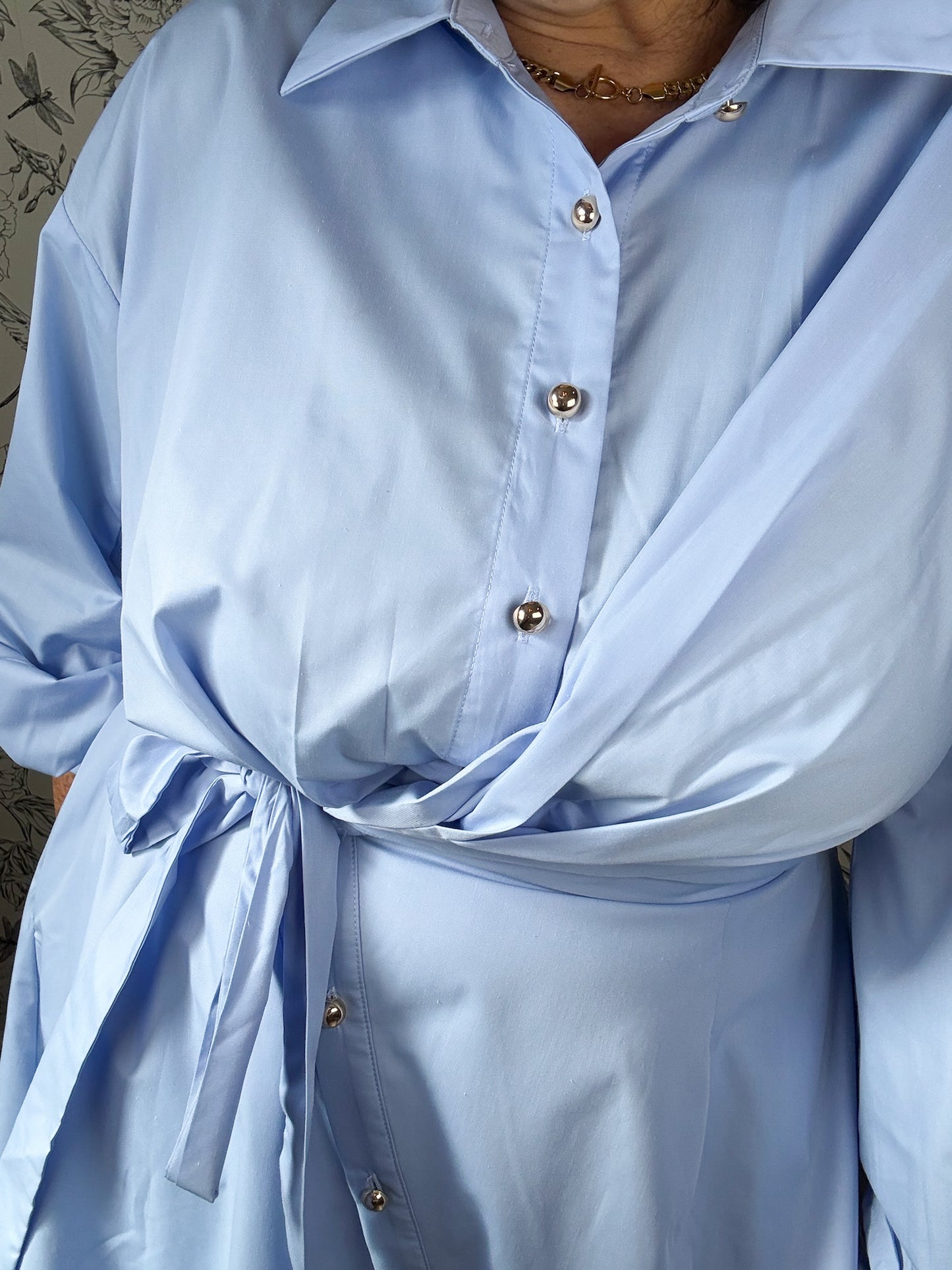 Side Not Chambray Mini Dress