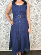 Harbor Navy Belted Midi Dress