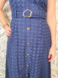 Harbor Navy Belted Midi Dress