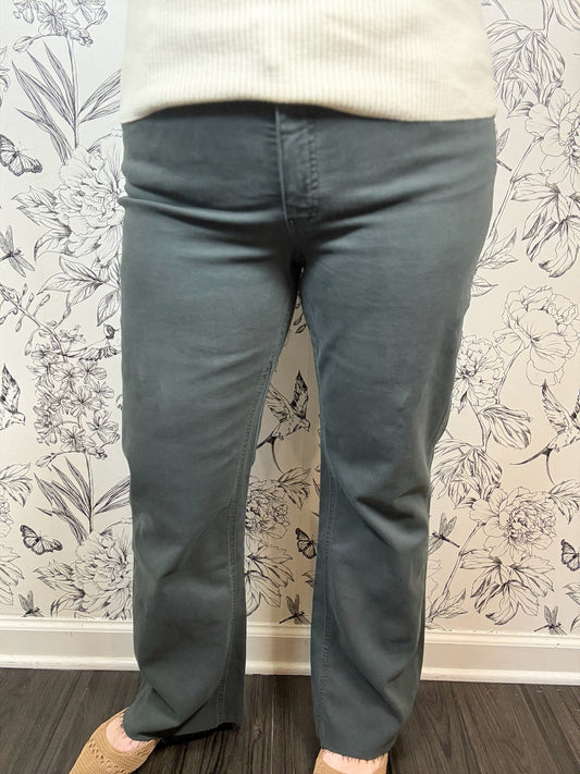 Kelsey Pewter Green Ankle Flare - Best & Co. Boutique