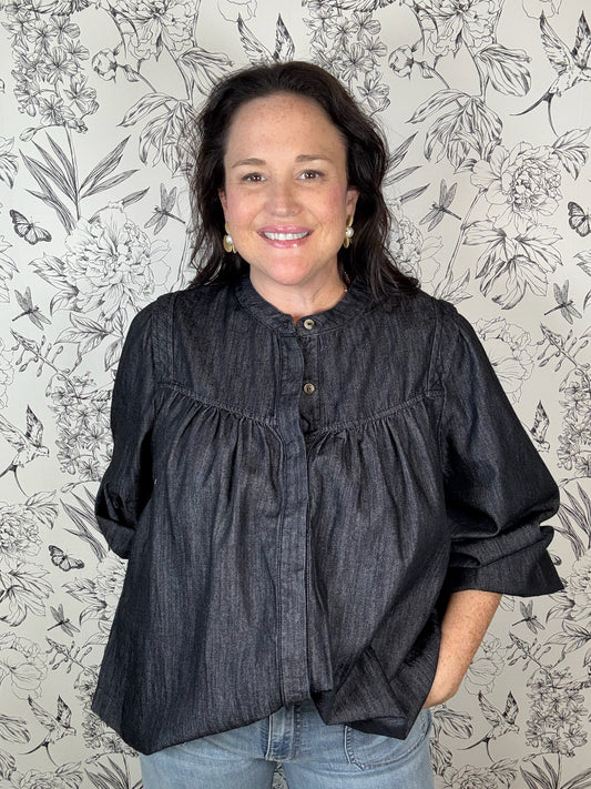 Gypsy Noir Denim Blouse