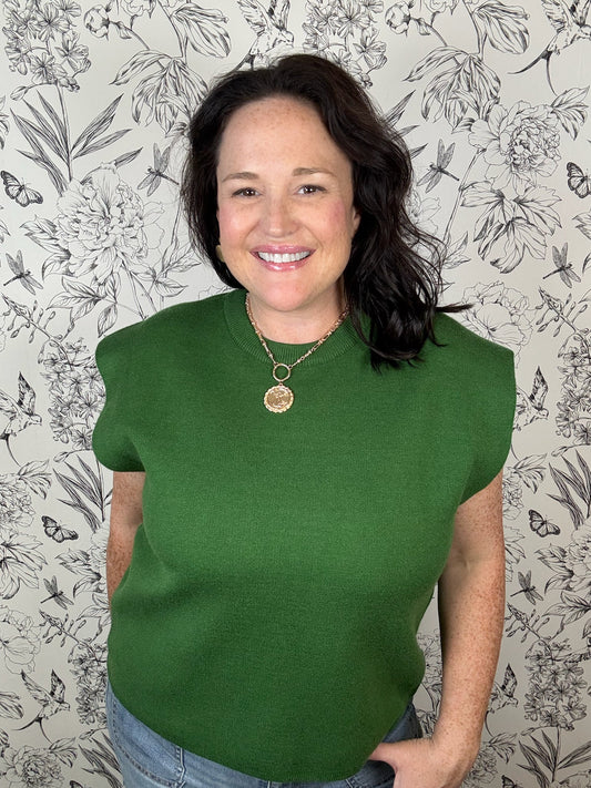 green knit blouse ENTRO