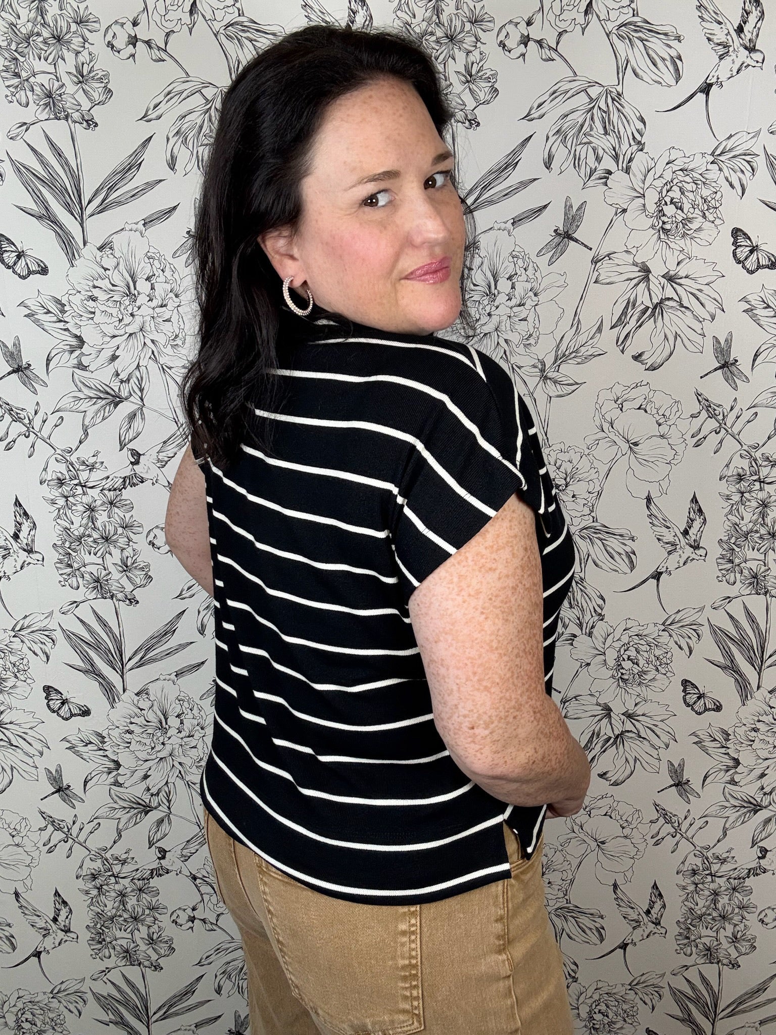 Linear Lines Mock Neck - Best & Co. Boutique