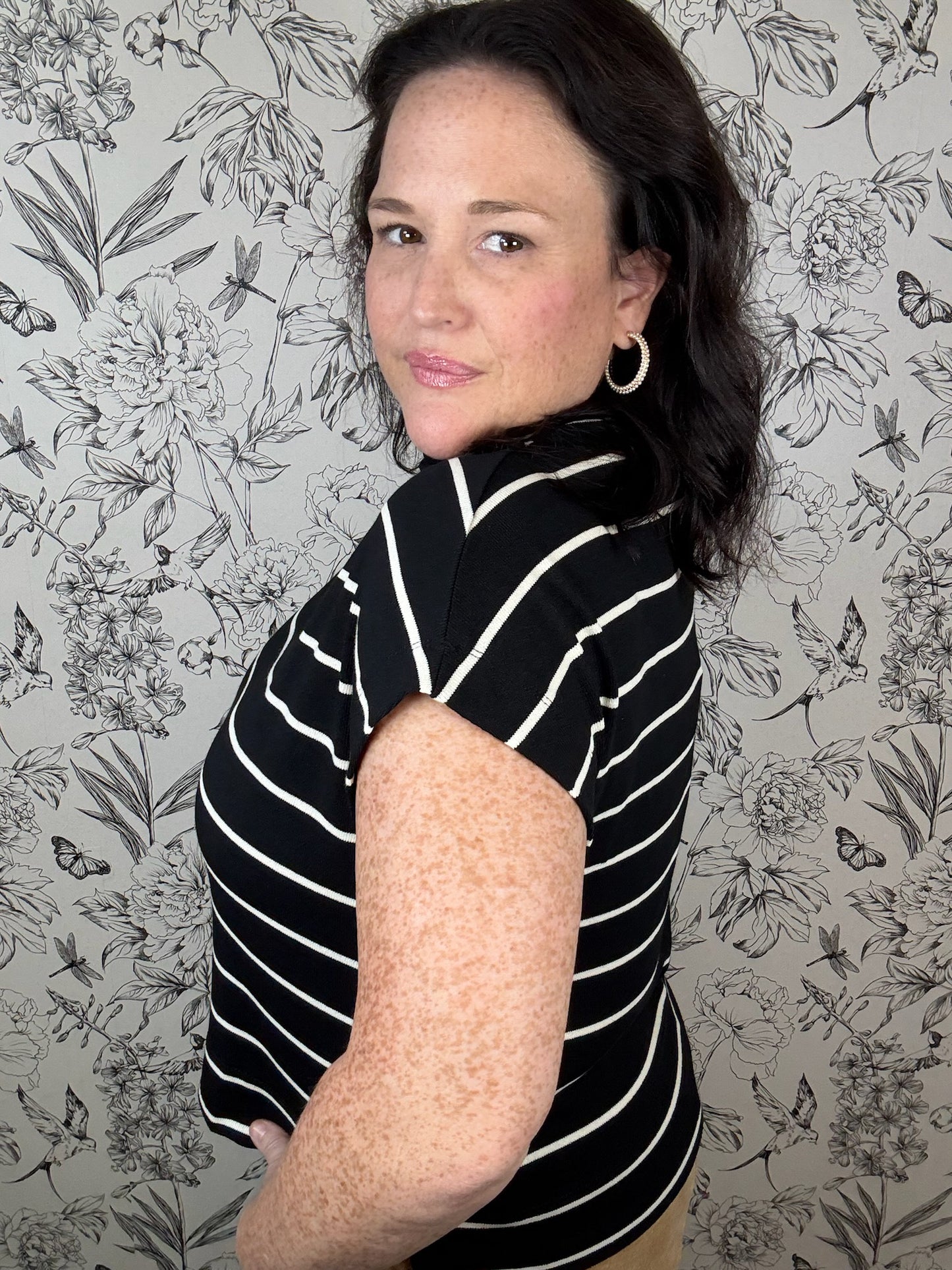 Linear Lines Mock Neck - Best & Co. Boutique