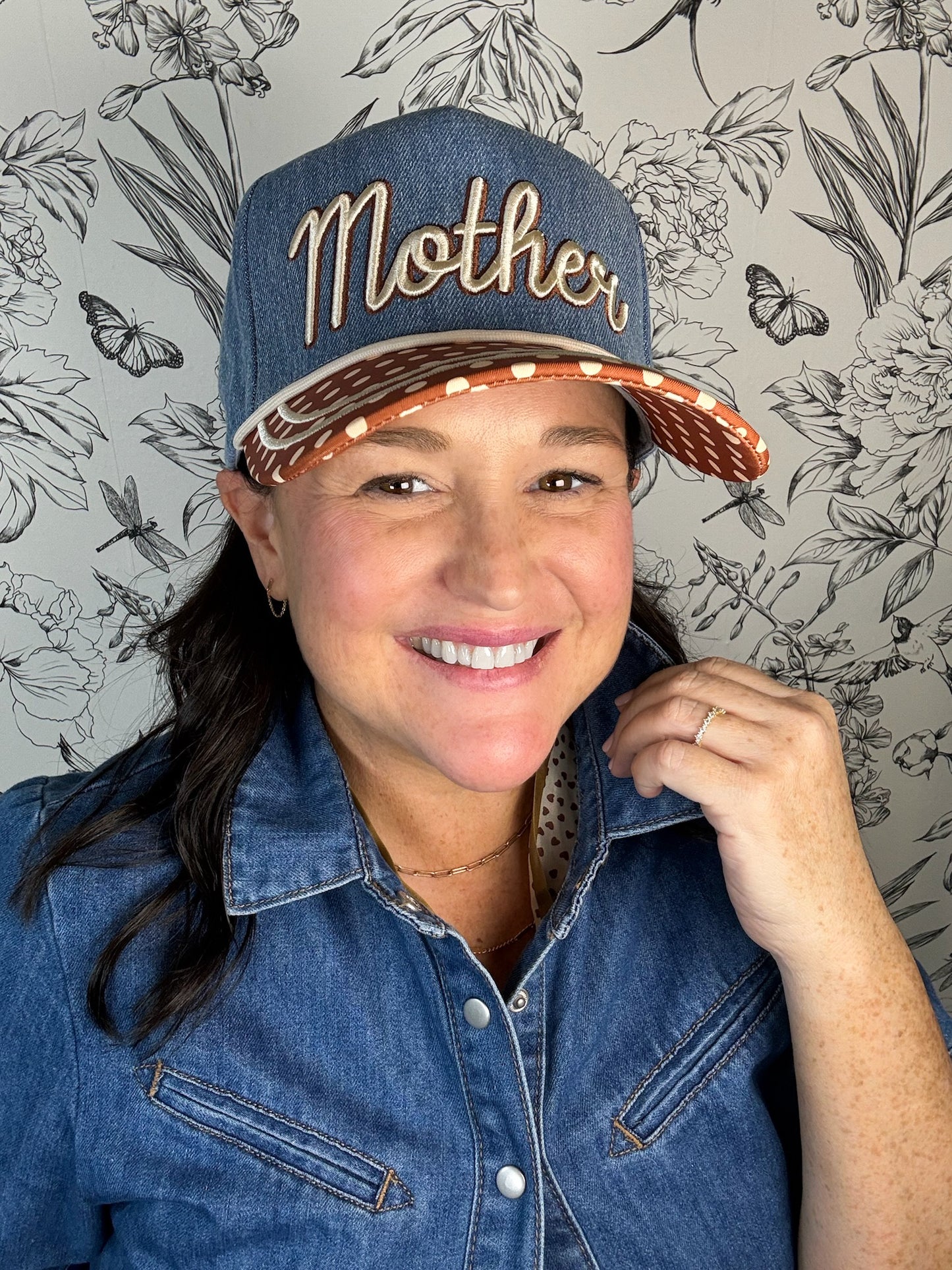 Mother Polka Dot Denim Trucker Poppy & Pine