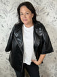 short sleeve vegan leather moto jacket ELAN