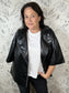 short sleeve vegan leather moto jacket ELAN