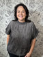 black and ivory stripe lightweight sweater ELAN