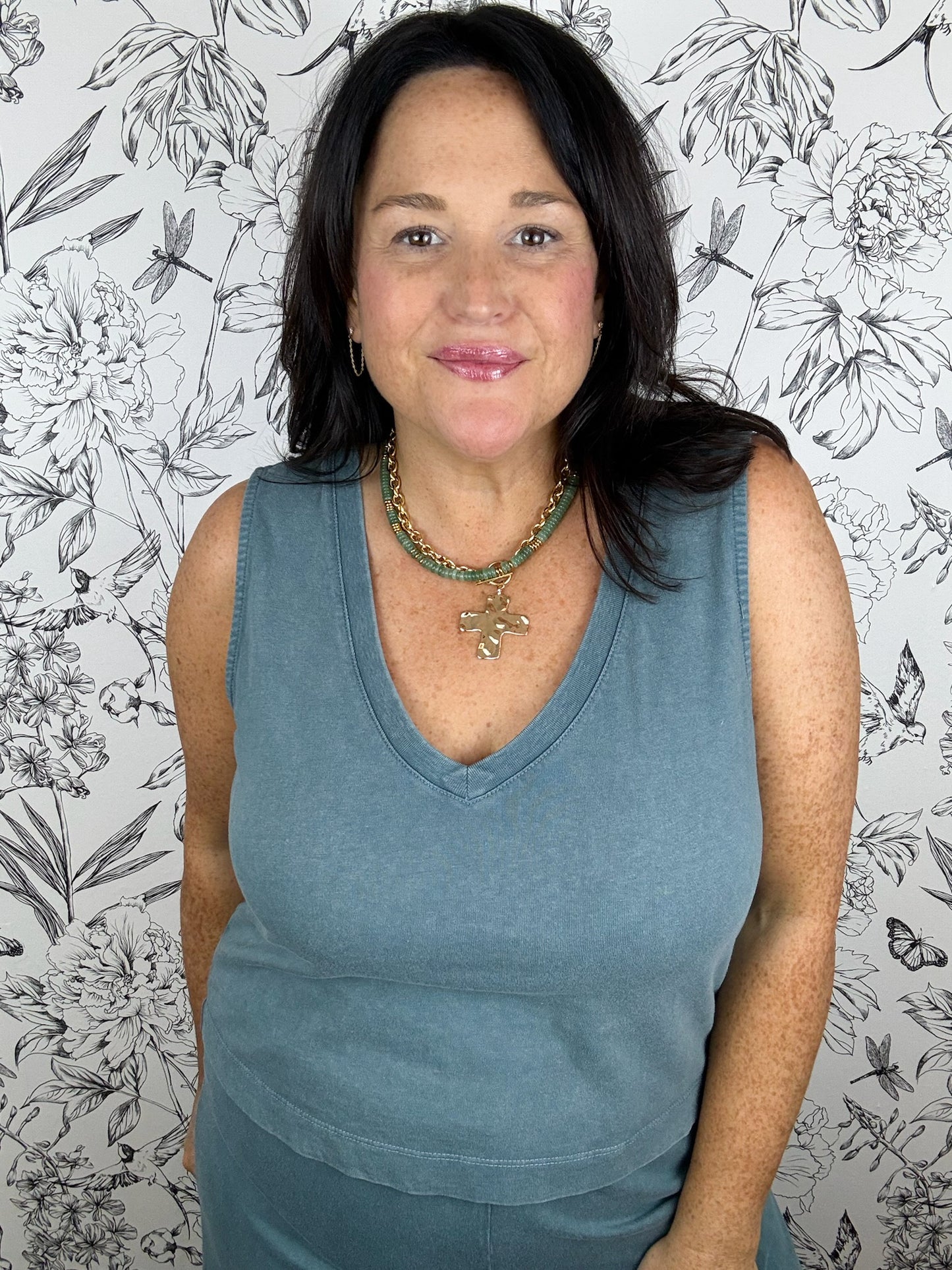 Sloane V-Neck Jersey | Emerald Cove