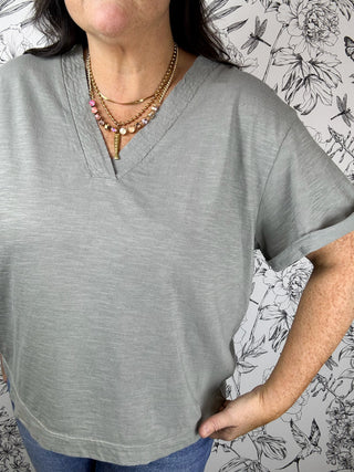 Sutton Boxy Tee | Moss