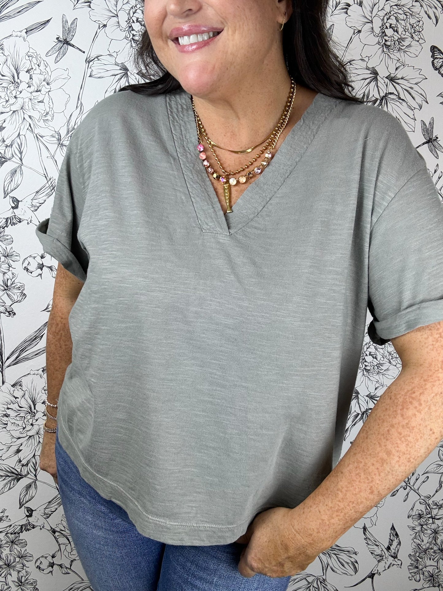 Sutton Boxy Tee | Moss