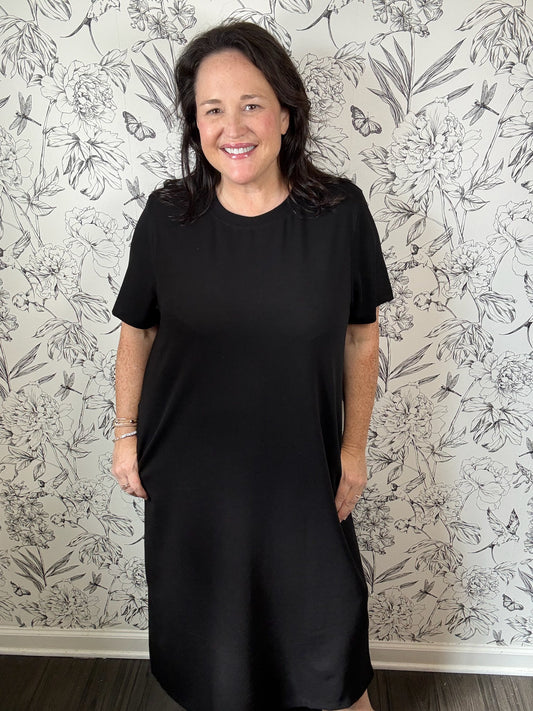 black tshirt midi ELLE GREY