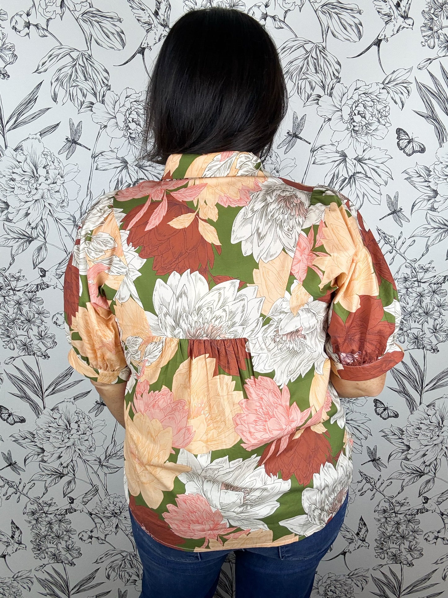 Autumn Bloom Smocked Blouse