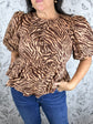 Wild Side Tiger Peplum Blouse