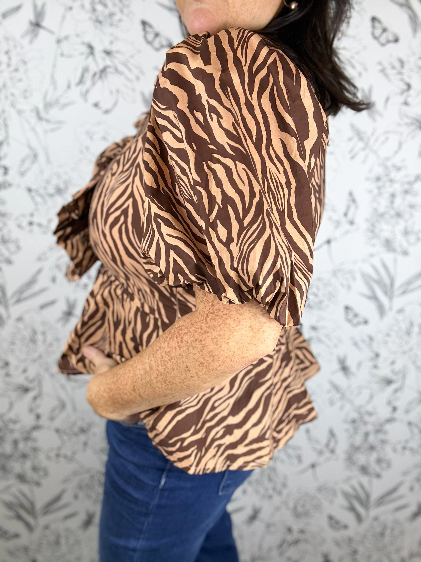 Wild Side Tiger Peplum Blouse