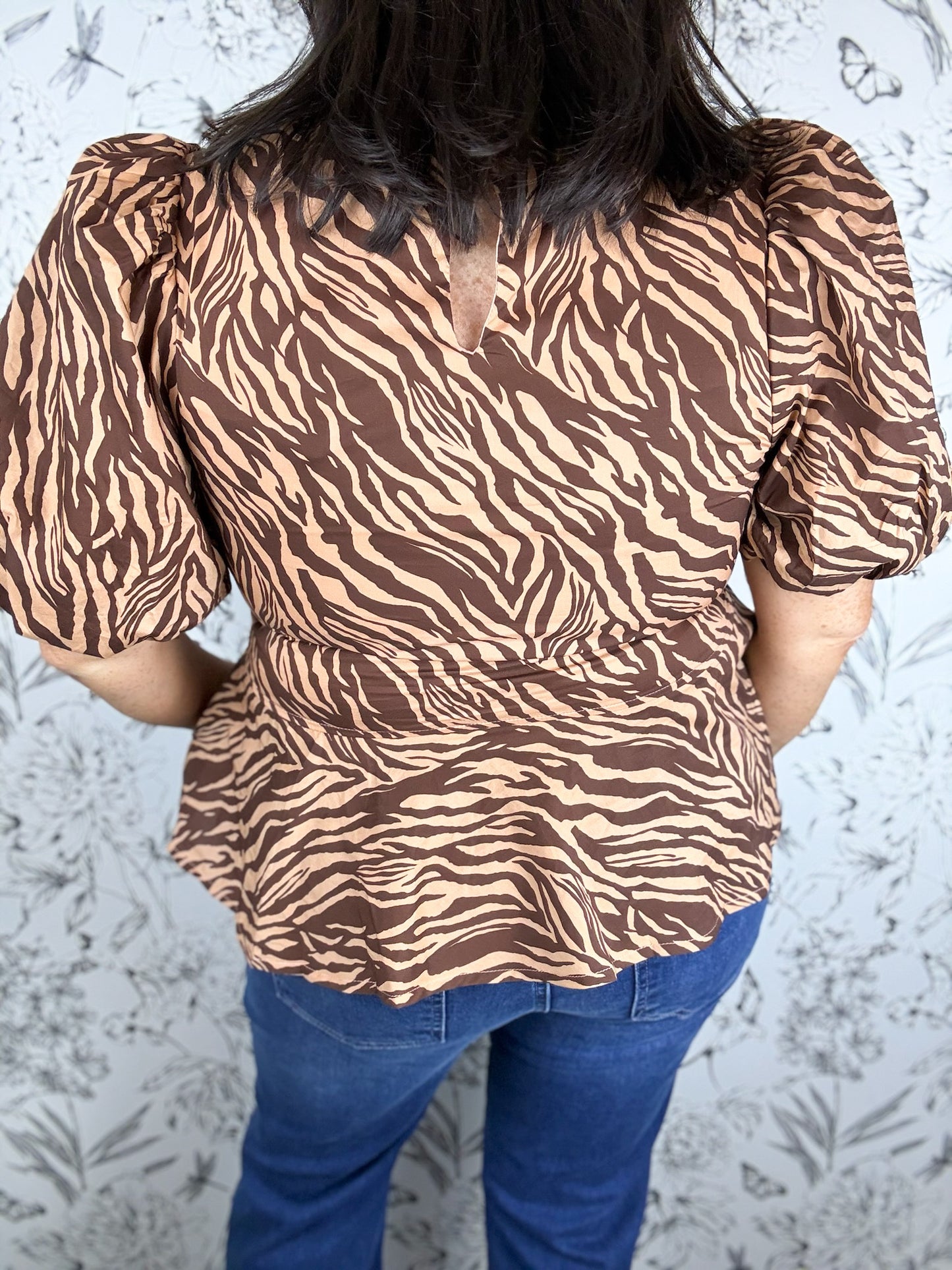 Wild Side Tiger Peplum Blouse