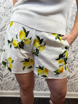 lemon print cotton short ADRIENNE
