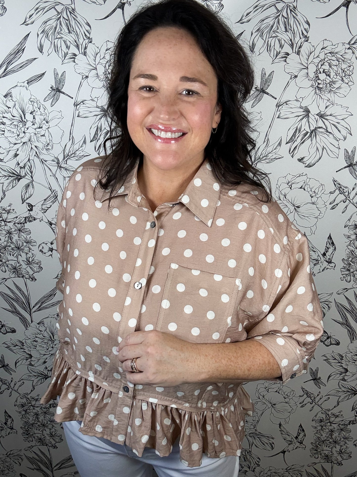 Soft Spot Vintage Polka Dot Blouse