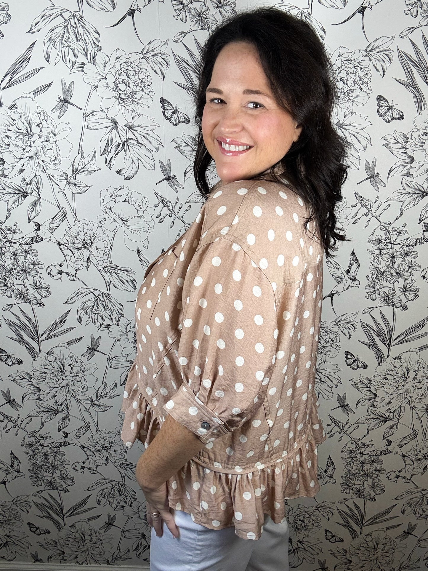 Soft Spot Vintage Polka Dot Blouse