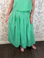 green stripe maxi skirt set