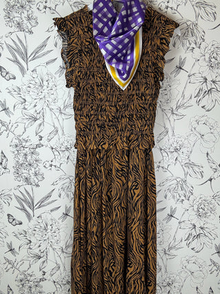 Tailgate Check Scarf in Purple & Gold