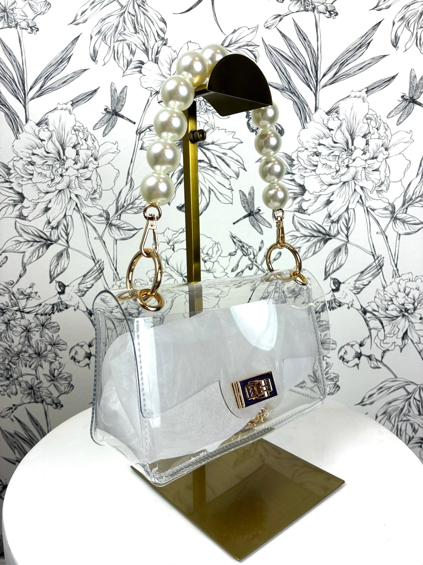 Pearls & Passes Clear Cross Body