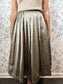 pewter vegan leather pleated midi skirt ELLE GREY