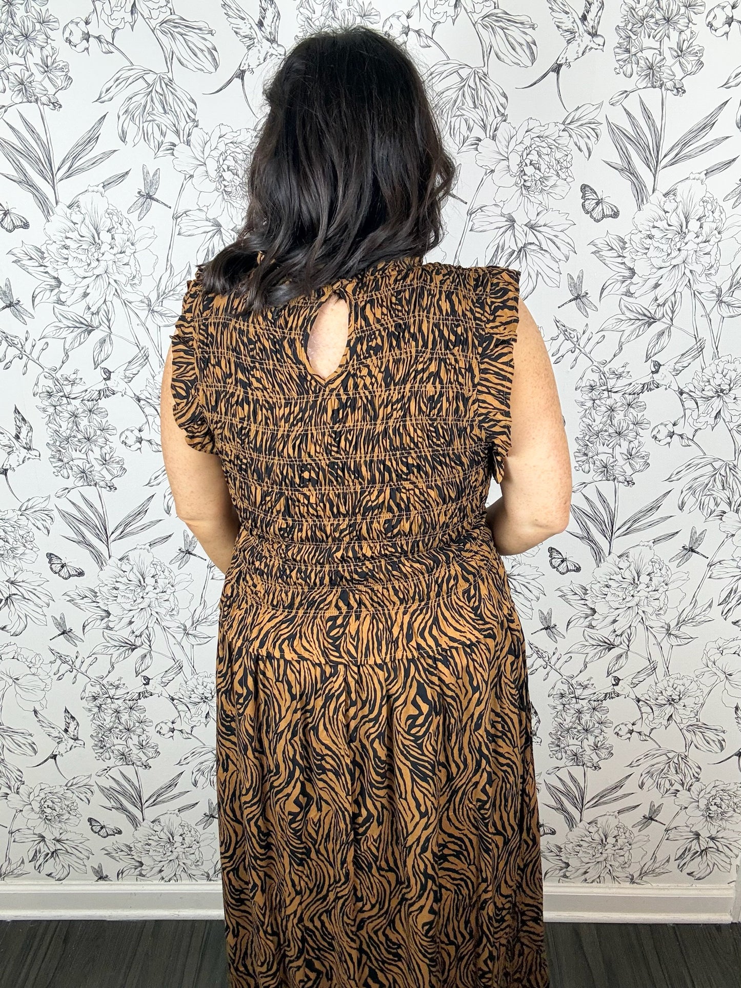 Roam Free Tiger Print Midi Skirt