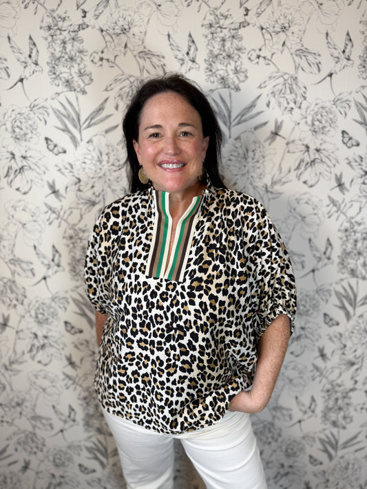 animal print cheetah Entro Blouse