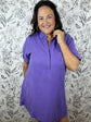 purple vintage washed tencel shirt dress DAY & MOON