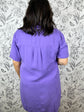 Varsity Vintage Washed Purple Shirt Dress
