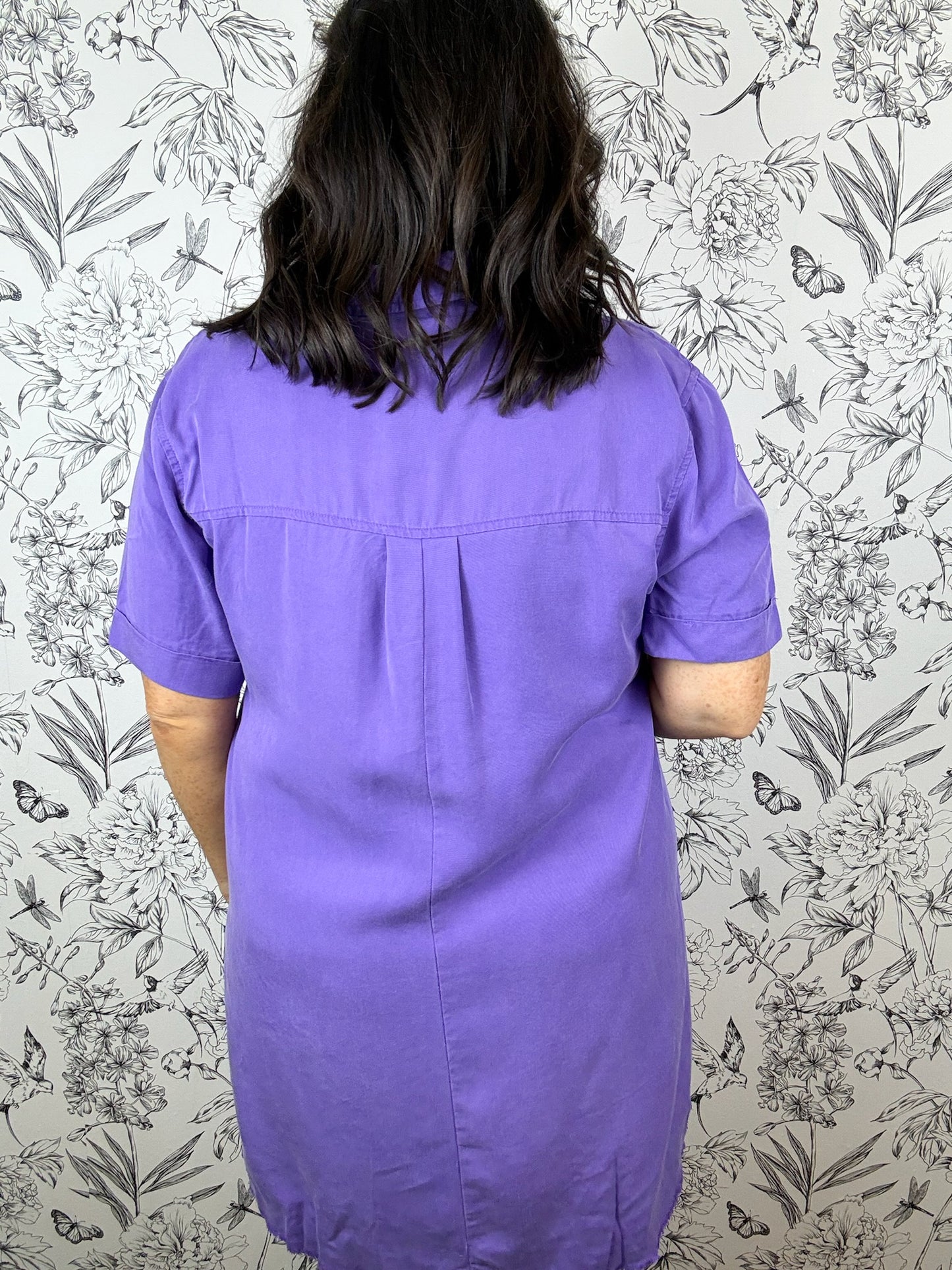 Varsity Vintage Washed Purple Shirt Dress