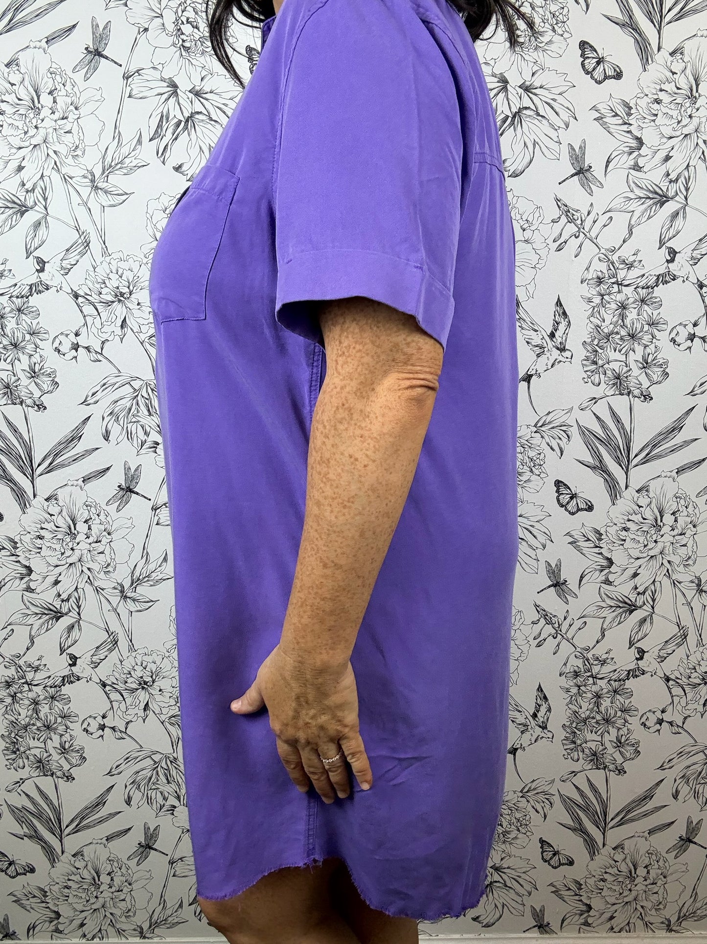 Varsity Vintage Washed Purple Shirt Dress